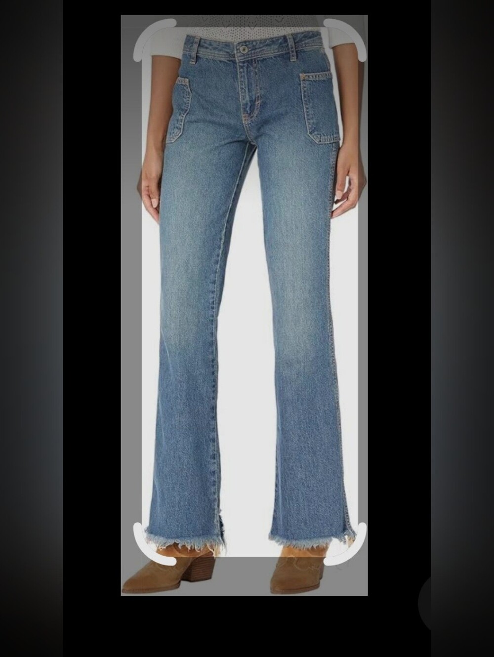 We The Free Washed Blue Flare Jeans